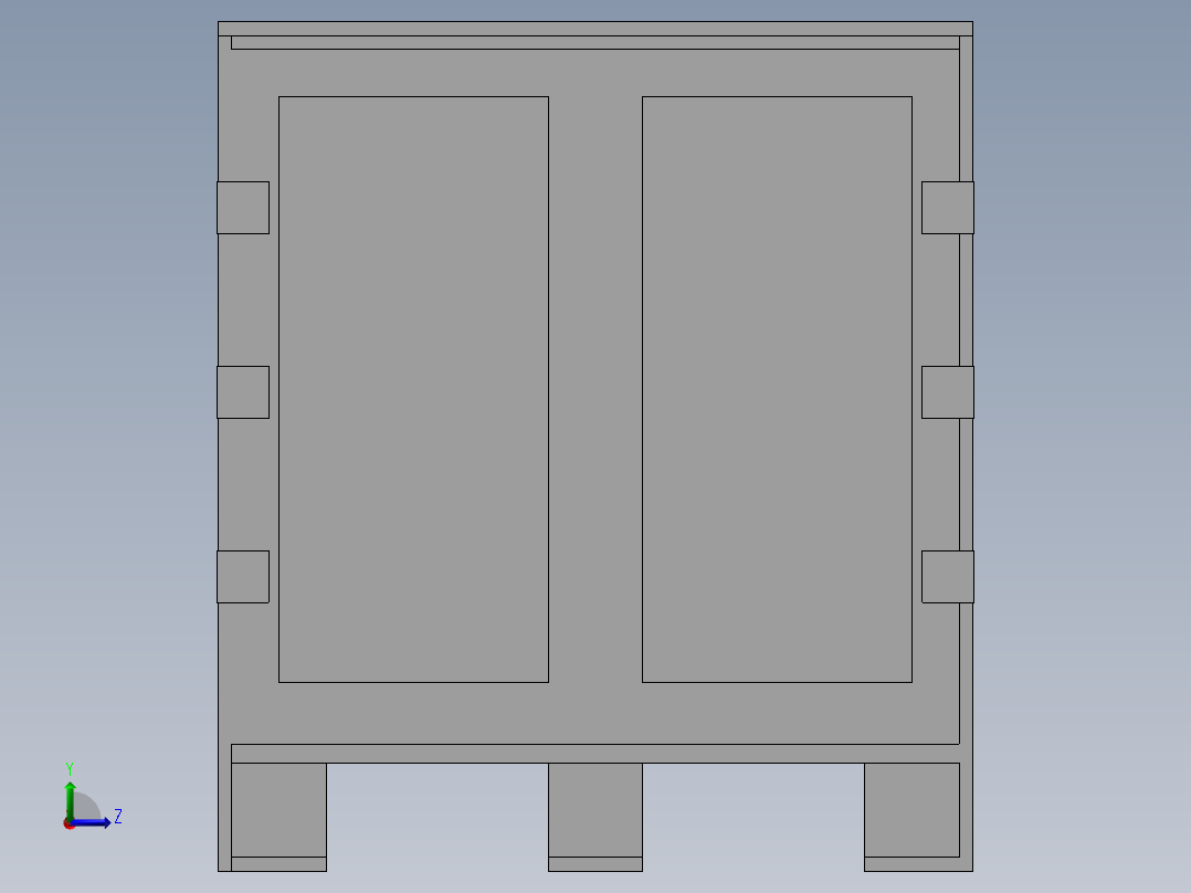 包装木箱左视图