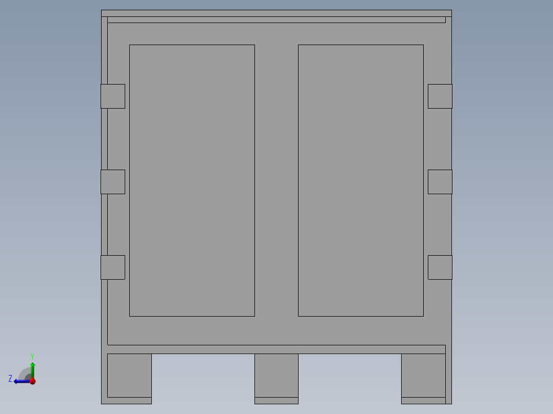 包装木箱右视图