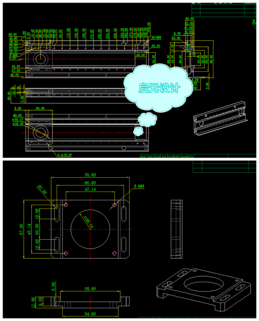 小型三轴同步带坐标工作台proe三维3d图移栽三轴工作平台+cad图纸缩略图
