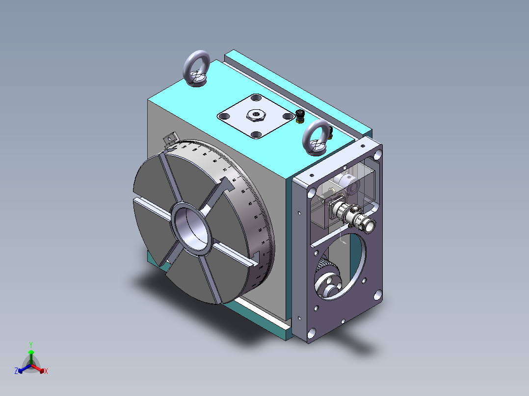 数控分度头3D图纸正等轴测图