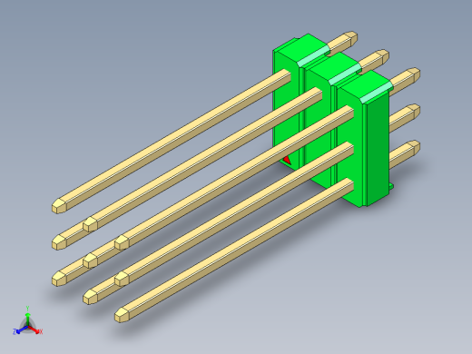 彩色公头100mil（2.54mm）系列-DS1021_green_3x03p_100mil_Type19_rev1.0