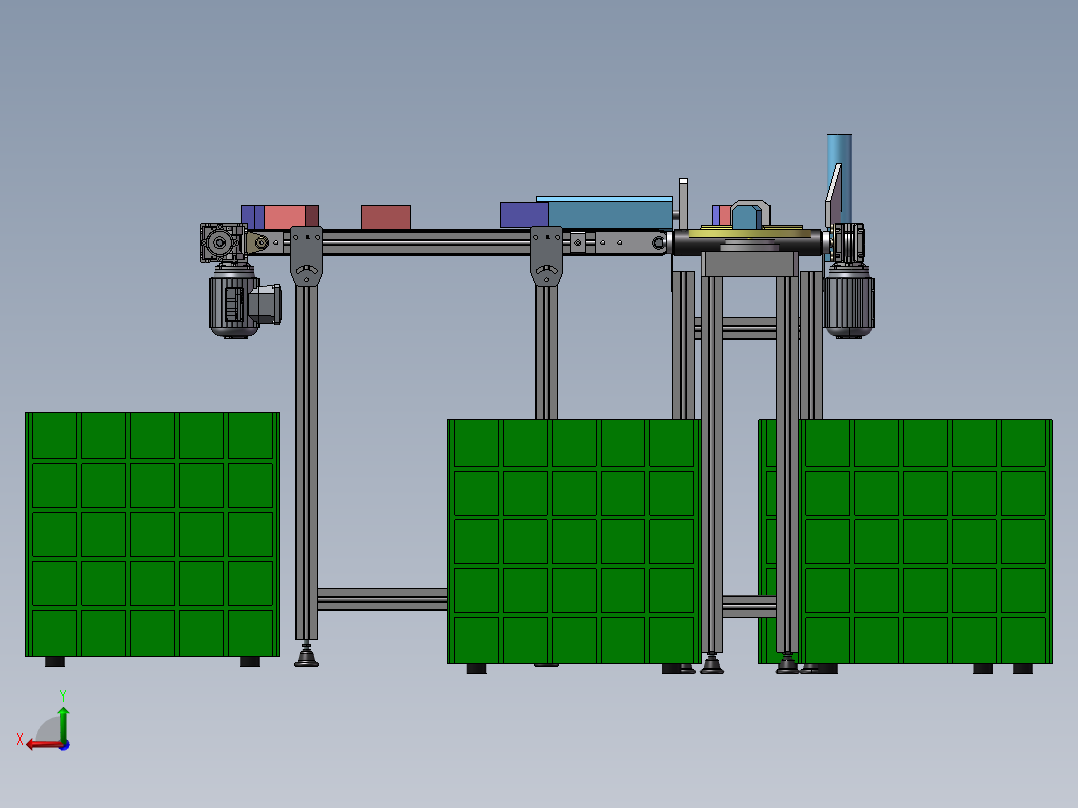 自动化输送系统3D模型_后视图