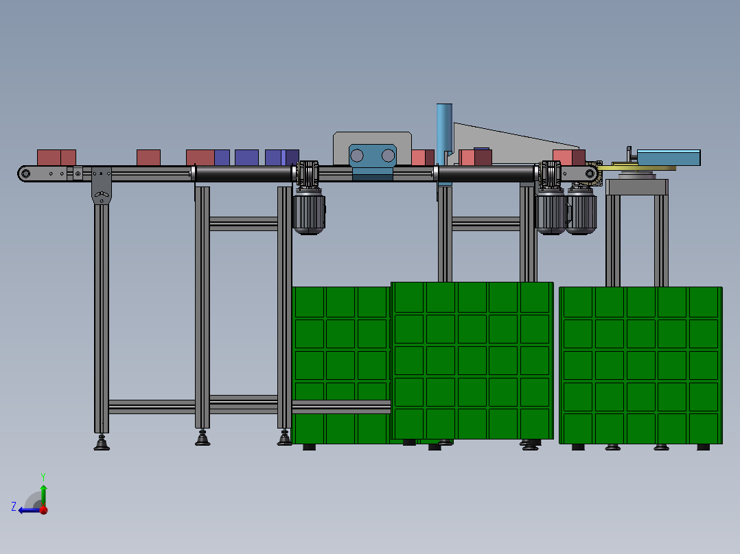 自动化输送系统3D模型_右视图