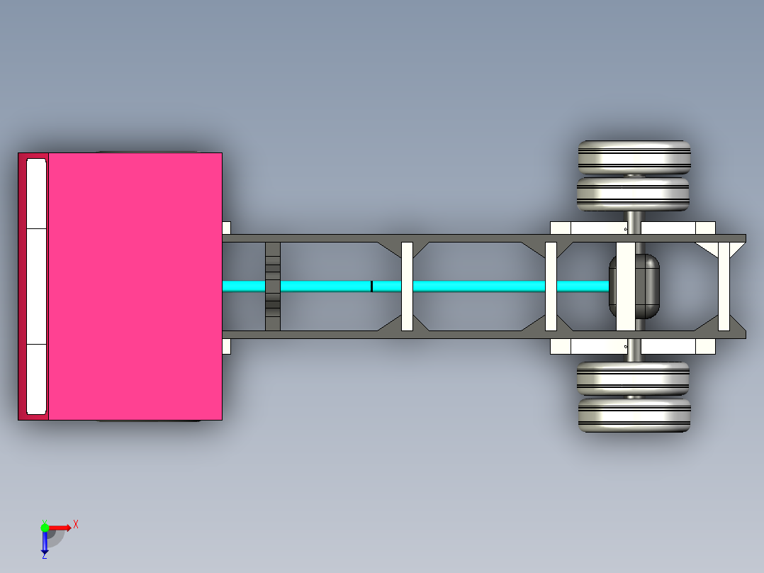 简易卡车底盘俯视图
