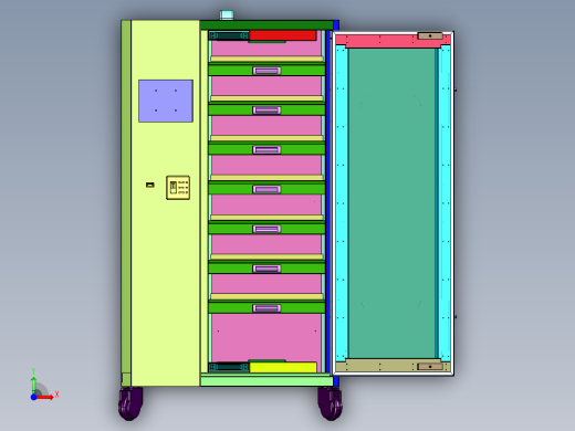 带滑道拉伸抽屉网络机柜前视缩略图