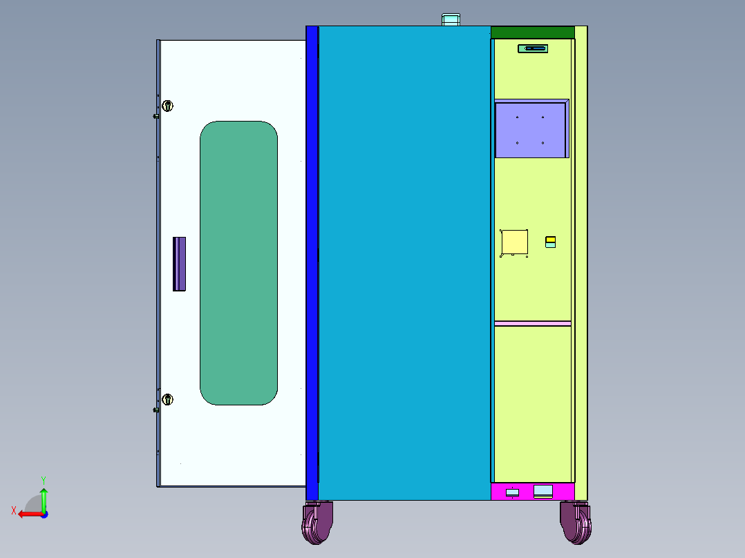 带滑道拉伸抽屉网络机柜后视图
