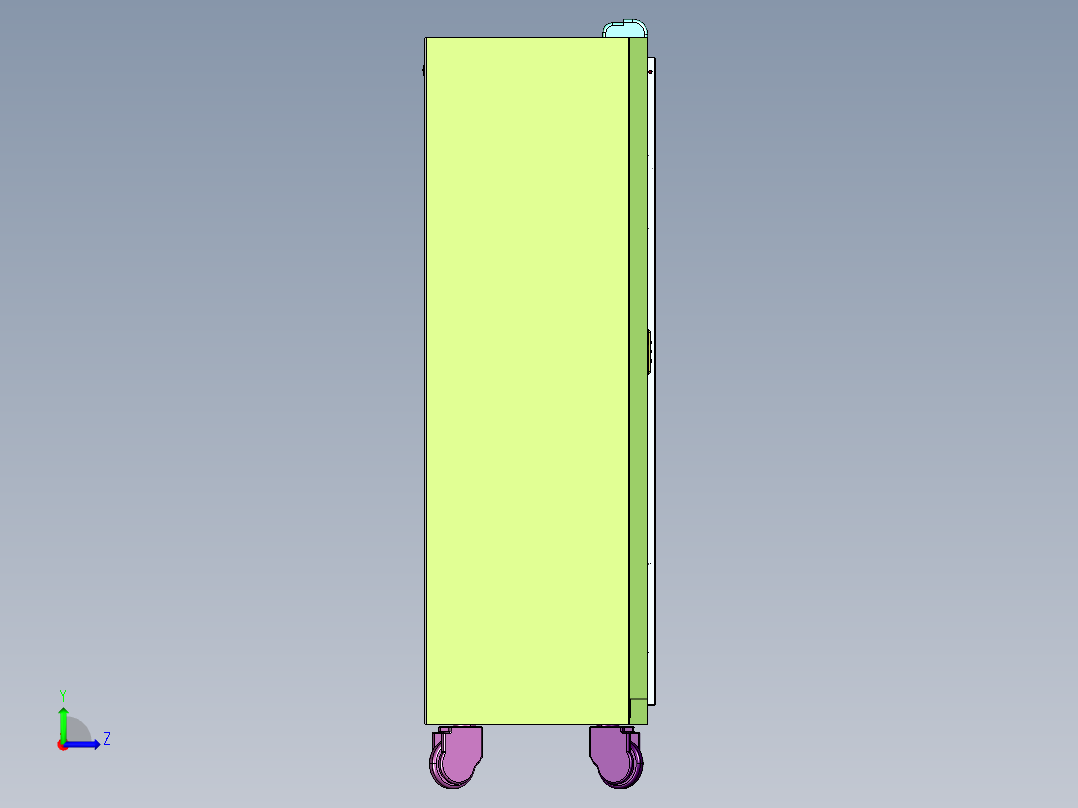 带滑道拉伸抽屉网络机柜左视图