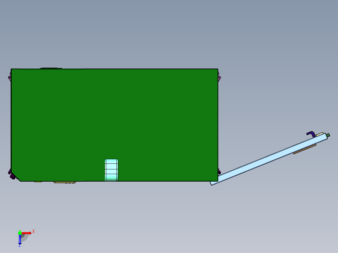 带滑道拉伸抽屉网络机柜俯视图