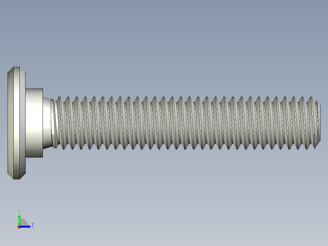 超薄型内六角螺钉-Ultra Low Profile Socket Head Screws 10-32 Thread Size in Long.x_t左视图