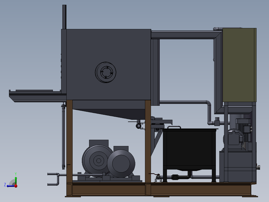 重型纺纱排水机右视图