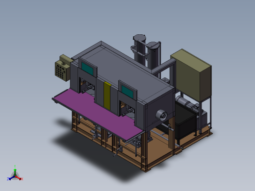 重型纺纱排水机正等轴测缩略图