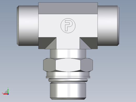 卡套式工业通用硬管接头EO_Adjustable_locknut_branch_tee_TEE20SMOROMDCF后视缩略图