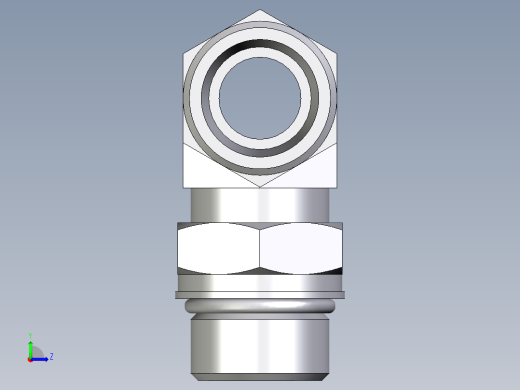 卡套式工业通用硬管接头EO_Adjustable_locknut_branch_tee_TEE20SMOROMDCF左视缩略图