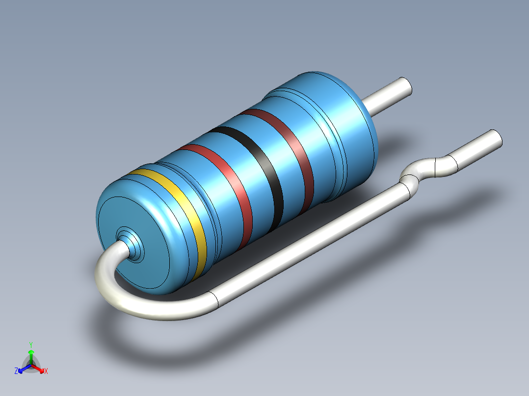 无源元件封装-RES-1W-V-MF主视图
