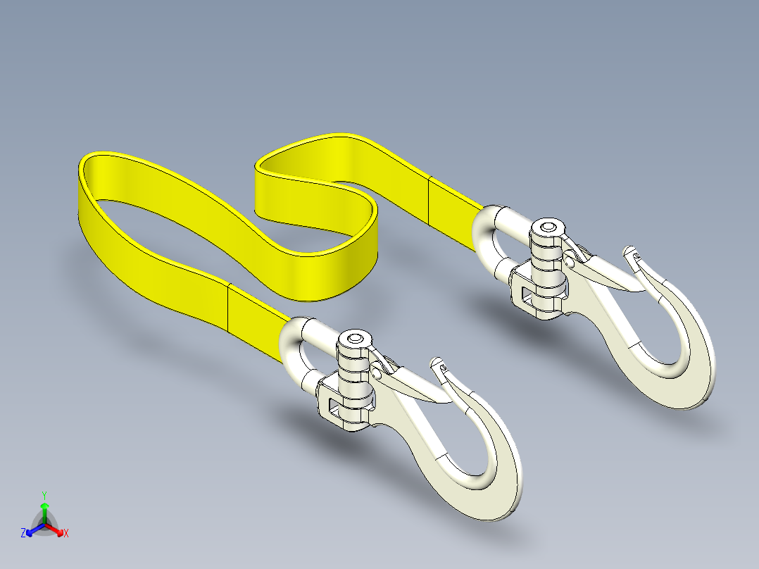 2000kg起重机吊带吊索3D模型图纸 step x_t x_b格式