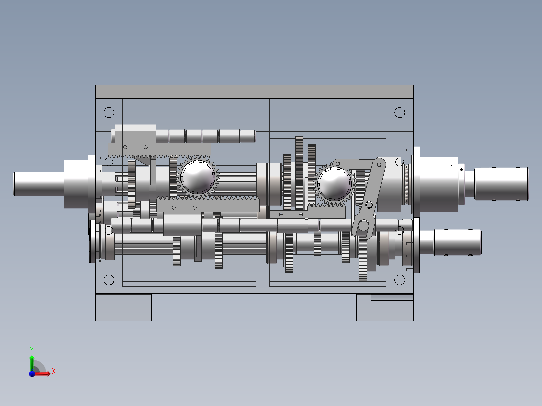 C6150机床进给系统结构设计前视图