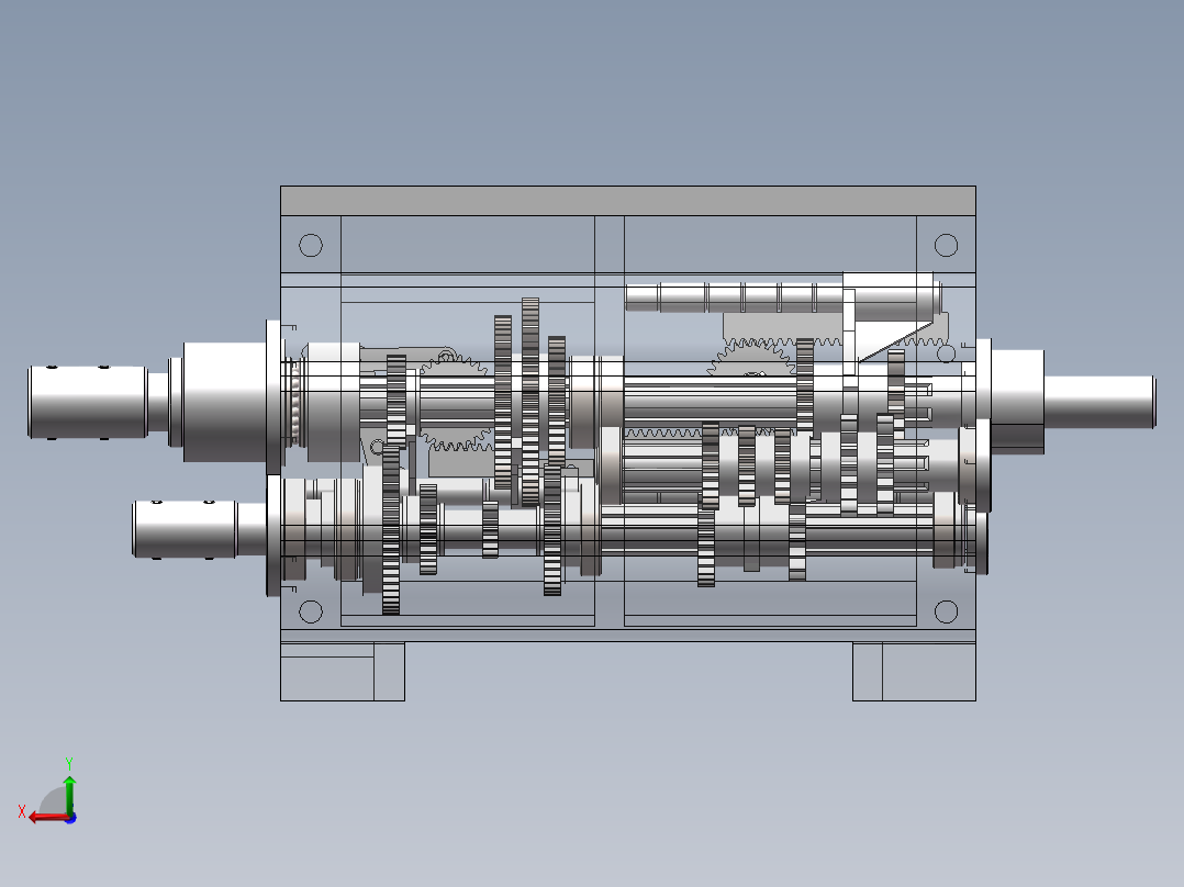 C6150机床进给系统结构设计后视图
