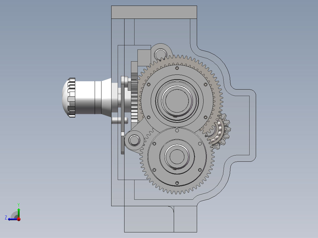 C6150机床进给系统结构设计右视图