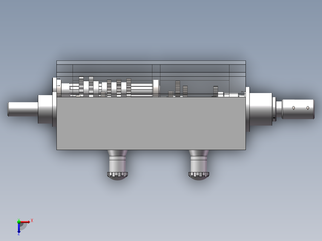 C6150机床进给系统结构设计俯视图