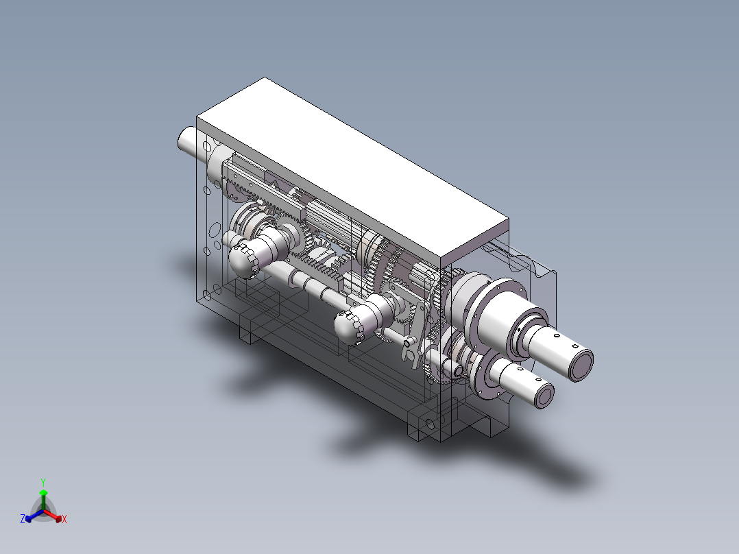 C6150机床进给系统结构设计正等轴测图