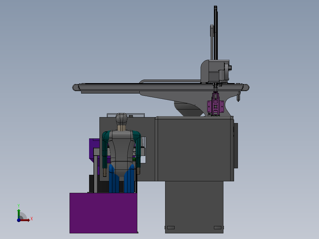注塑机及上料机构sw20可编辑前视图