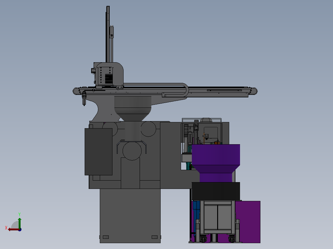 注塑机及上料机构sw20可编辑后视图