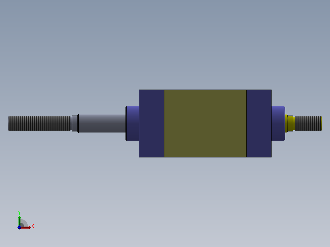 气动缸（方形 - 双杆）63x20x50毫米前视图