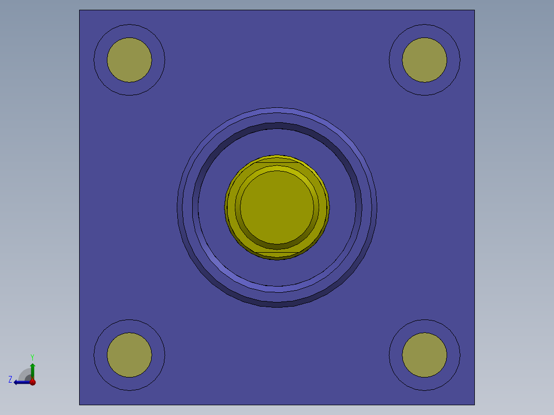 气动缸（方形 - 双杆）63x20x50毫米右视图