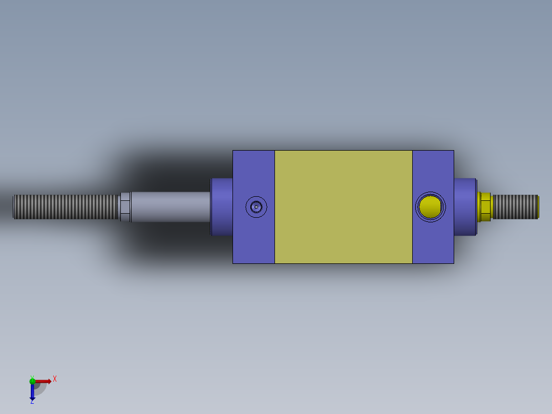 气动缸（方形 - 双杆）63x20x50毫米俯视图