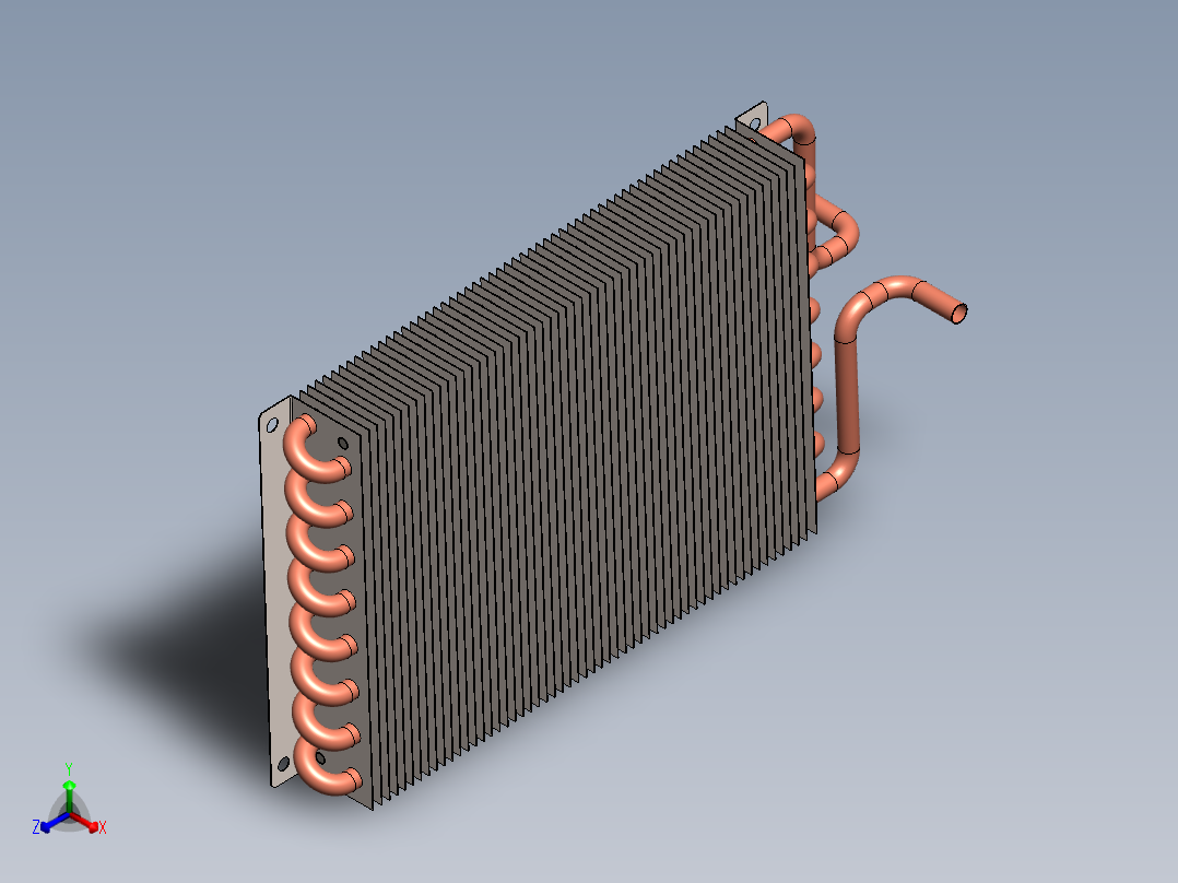 散热器热交换器正等轴测图