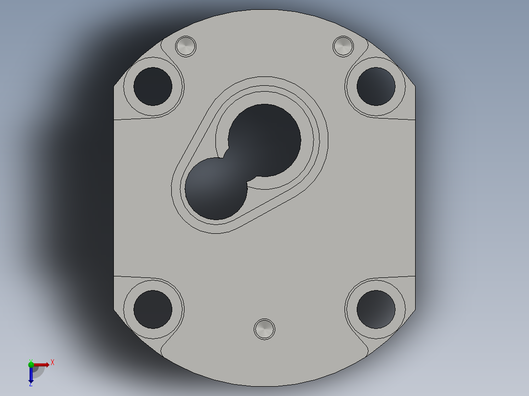 液压齿轮泵前法兰俯视图