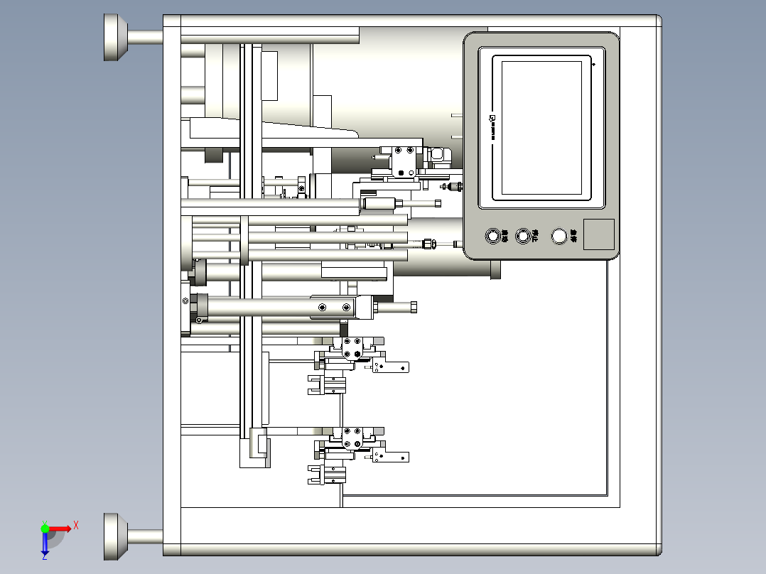 扇叶自动装弹簧轴承设备俯视图