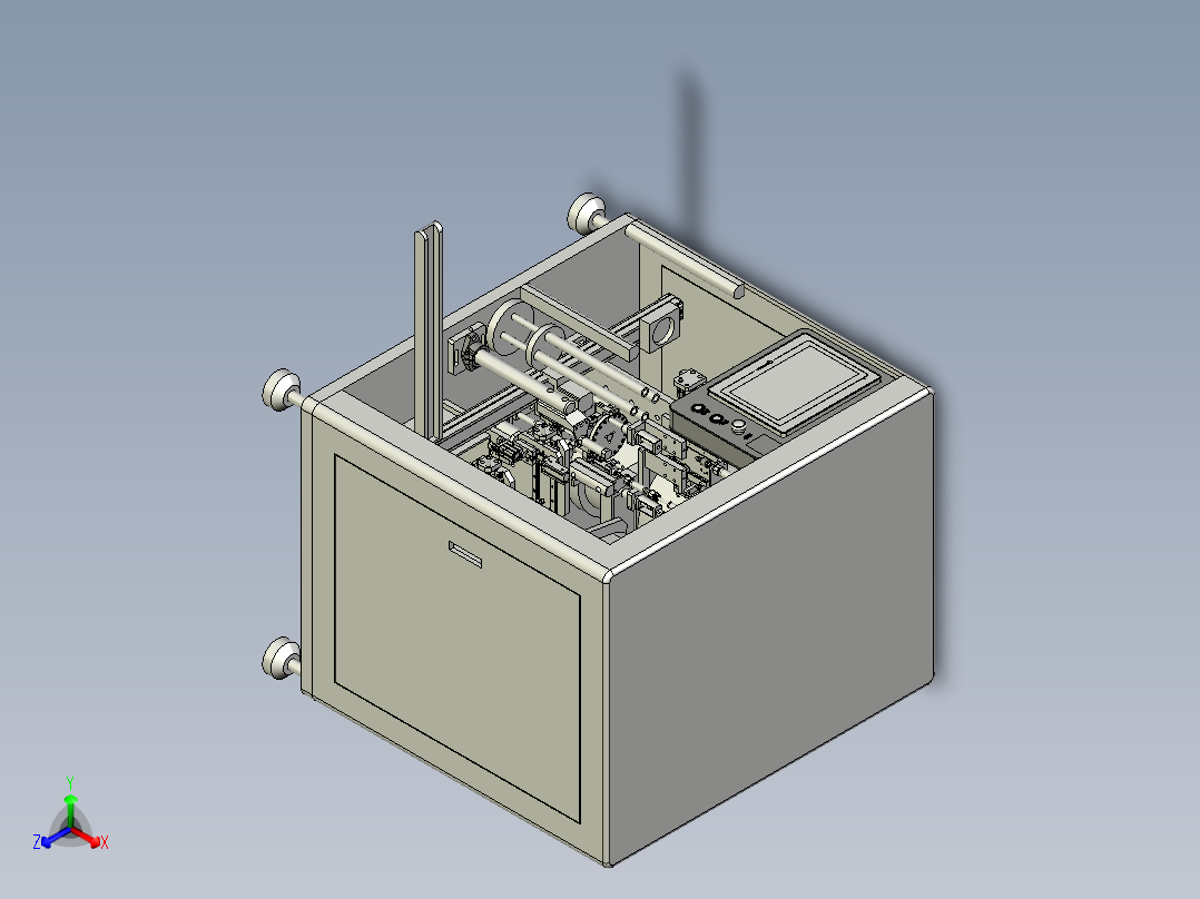 扇叶自动装弹簧轴承设备正等轴测图