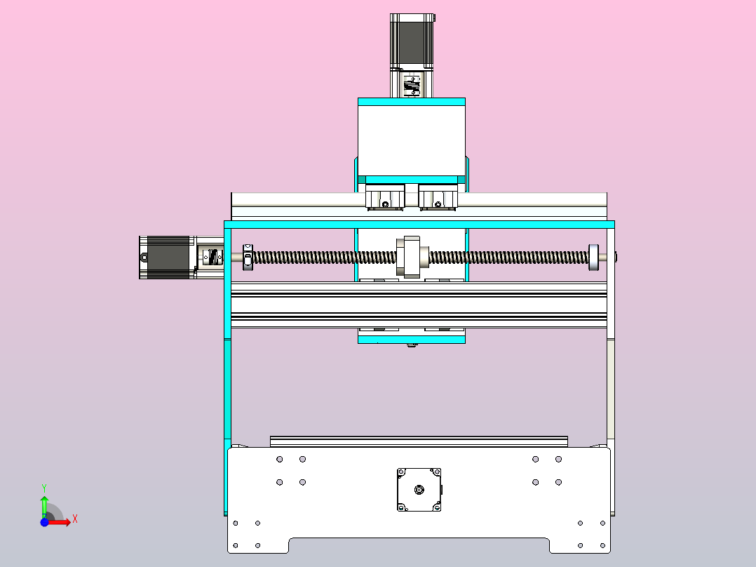 3轴CNC机床设备3D前视图