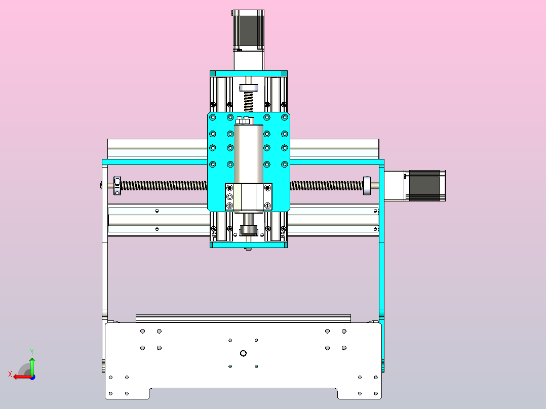 3轴CNC机床设备3D后视图