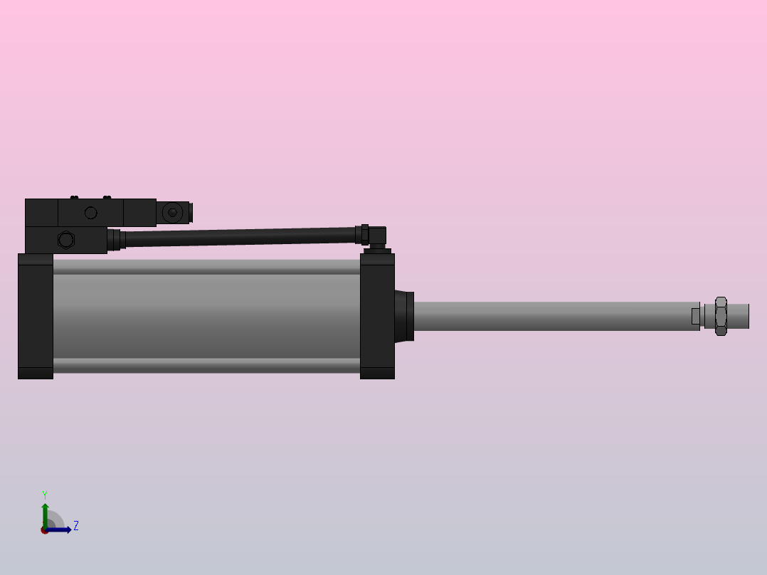 10A-5(V)系列带阀气缸(带阀型通电时拉式)[10A-5(V) (Ⅱ) SD 125 B 300 A 5]左视图