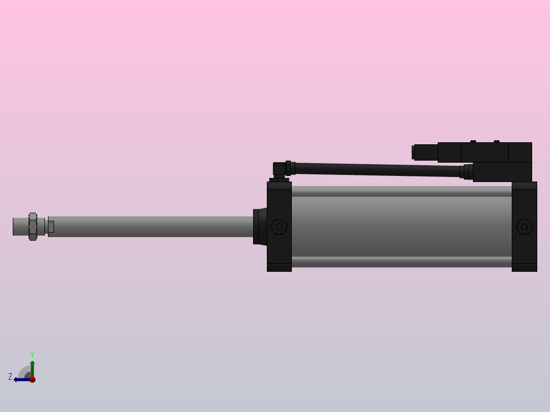 10A-5(V)系列带阀气缸(带阀型通电时拉式)[10A-5(V) (Ⅱ) SD 125 B 300 A 5]右视图