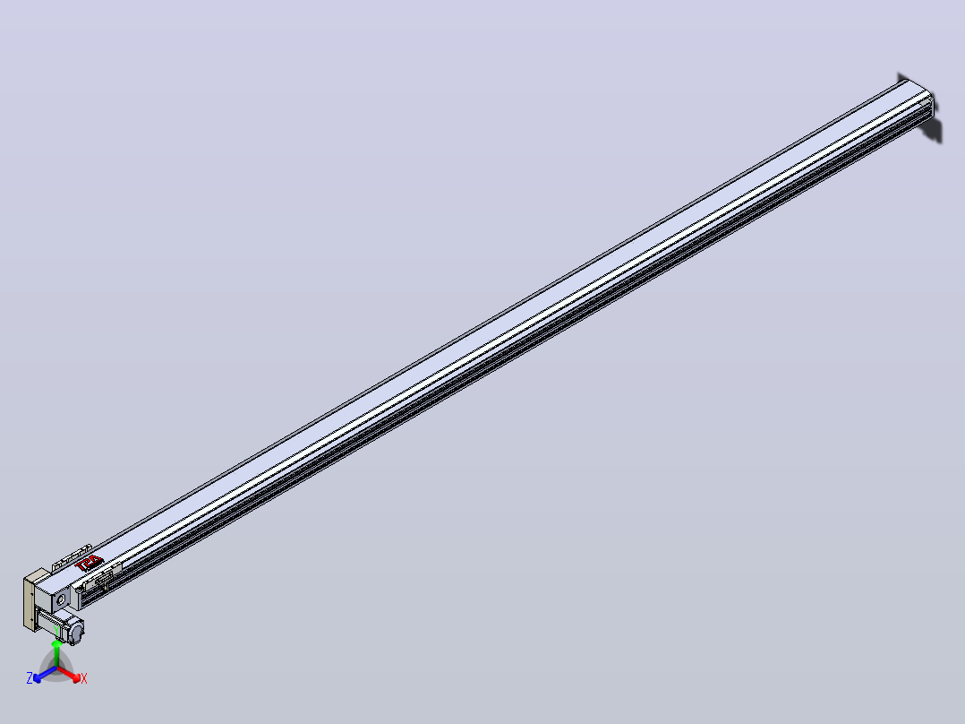 皮带直线轴半封闭可选导轨TPA-HNB-120D-110-L2850-LP-Y-P40-N3正等轴测图