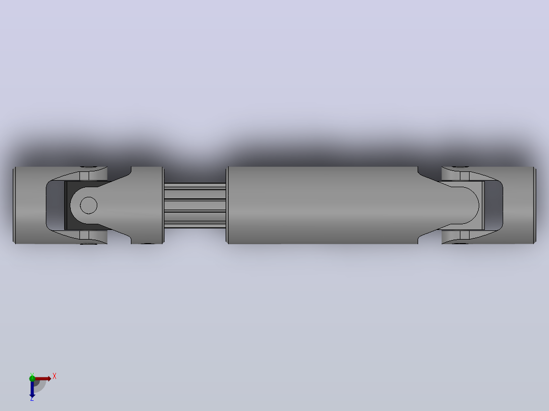万向联轴器WSP3-PB-Y20-Y20-250／300WSP型可伸缩小型十字轴万向联轴器俯视图