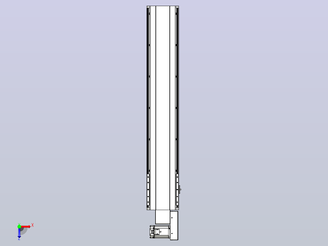 皮带直线轴半封闭可选导轨TPA-HNB-202D-140-L950-MR-C-P75-N3俯视图