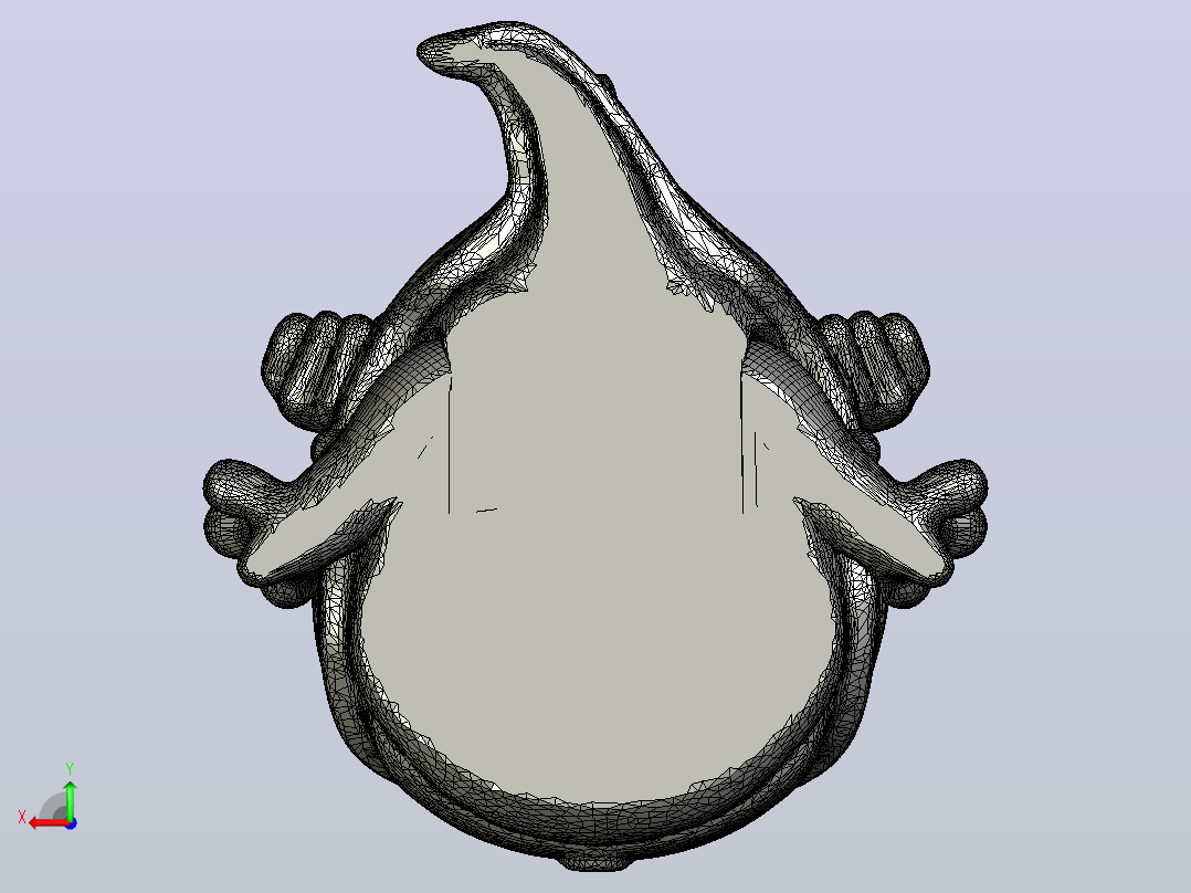 宠物怪物Gulpy  3D打印模型stl后视图
