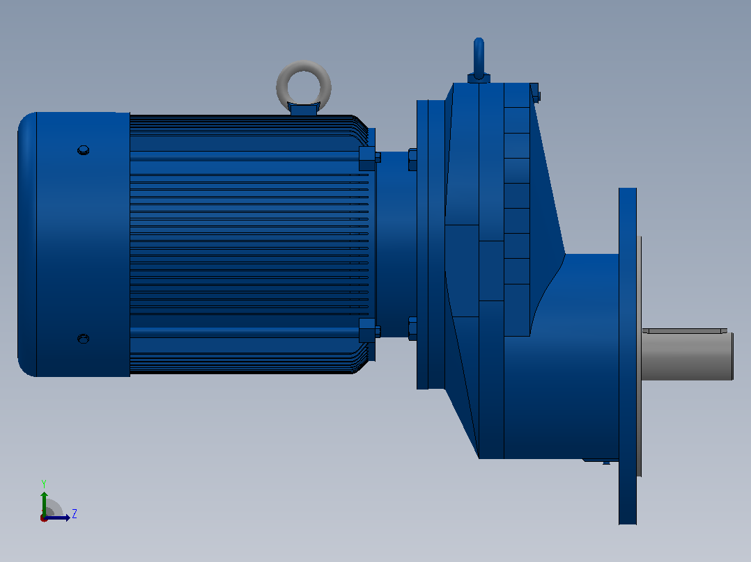 RXF97法兰轴伸式安装斜齿轮减速机RX97-Y5.5-4P-132S-M1-0°-Φ350左视图