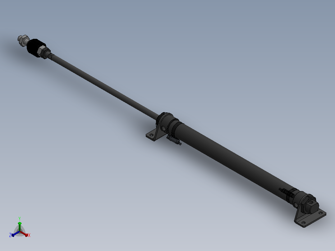 气缸MAC25x250-S-LB-M-2正等轴测图