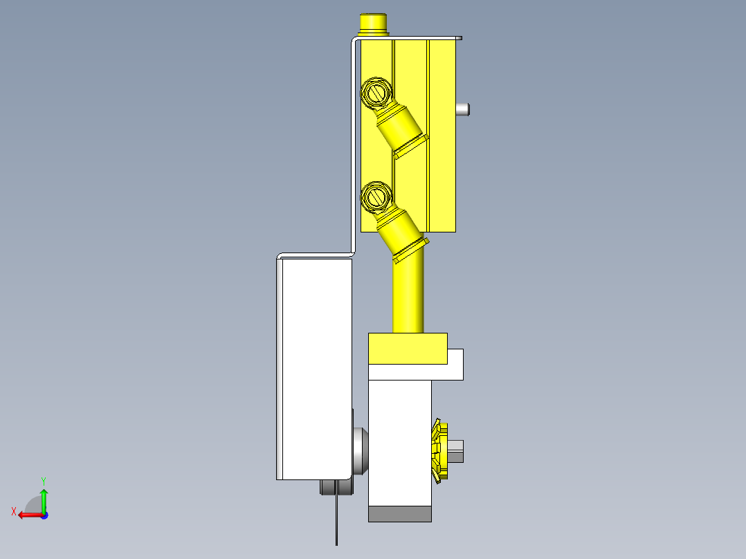 滤片剪切机构后视图