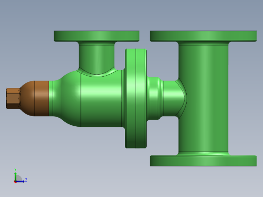 带弹簧的安全阀3D数模图纸 Solidworks设计 附工程图左视缩略图