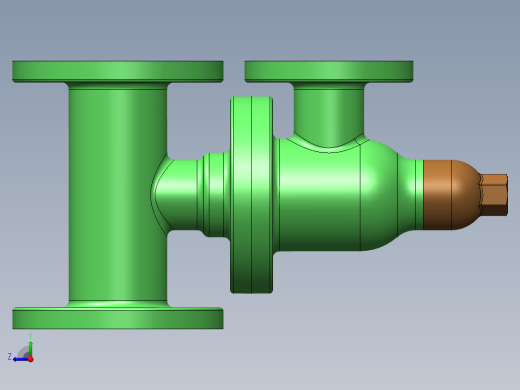 带弹簧的安全阀3D数模图纸 Solidworks设计 附工程图右视缩略图