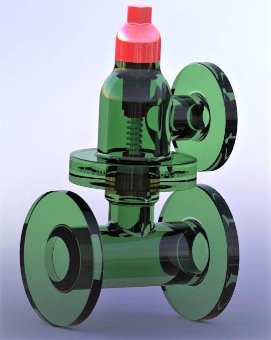 带弹簧的安全阀3D数模图纸 Solidworks设计 附工程图