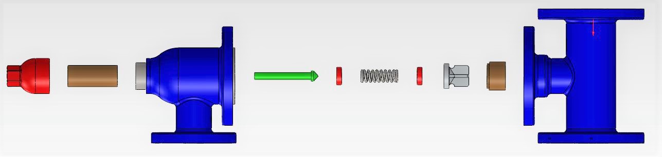 带弹簧的安全阀3D数模图纸 Solidworks设计 附工程图