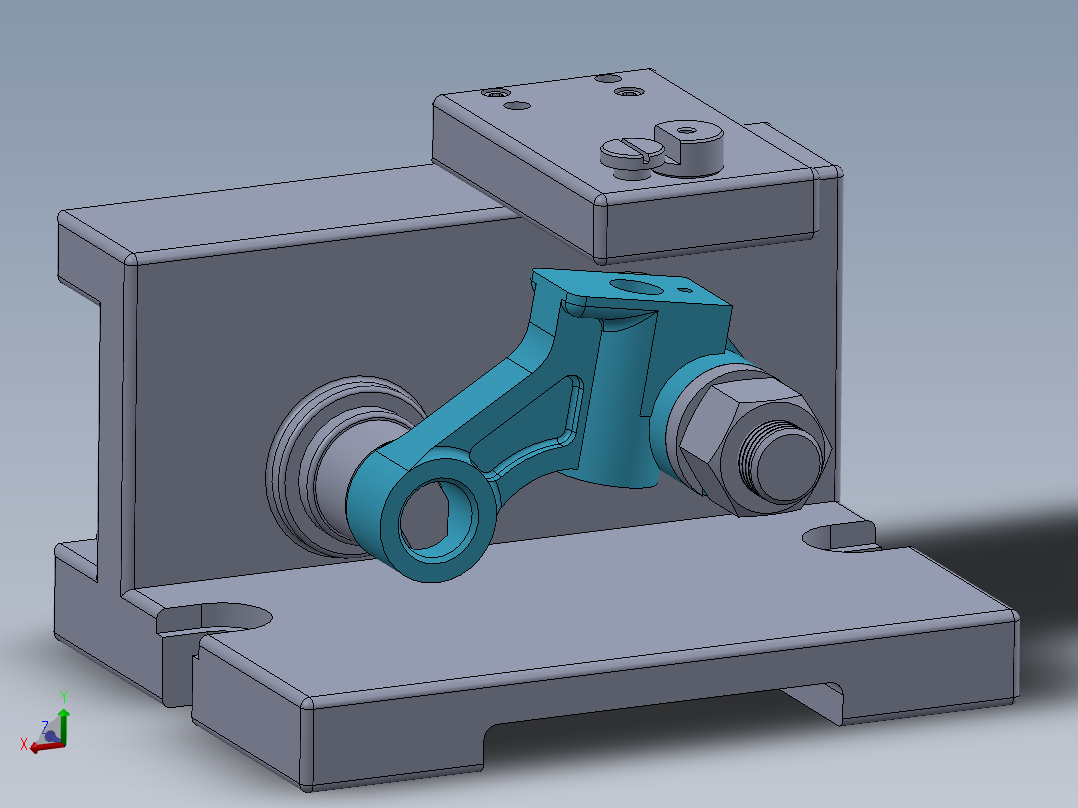 气门摇臂轴支座3mm孔夹具设计带三维二维说明书