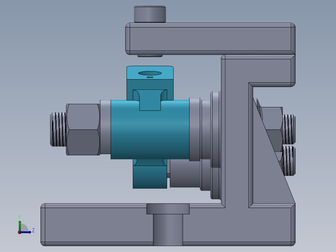 气门摇臂轴支座3mm孔夹具设计带三维二维说明书左视图